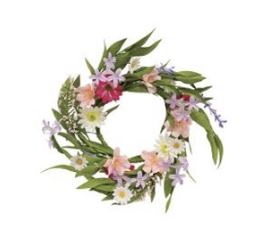 Spring Festival Flower & Herb Small Wreath Floral Greenery Ring