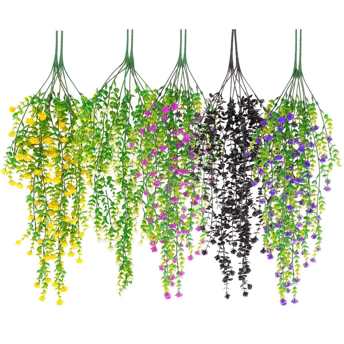 Artificial Hanging Plant Fake Eucalyptus Leaf Vine Home Garden Outdoor Decor USA