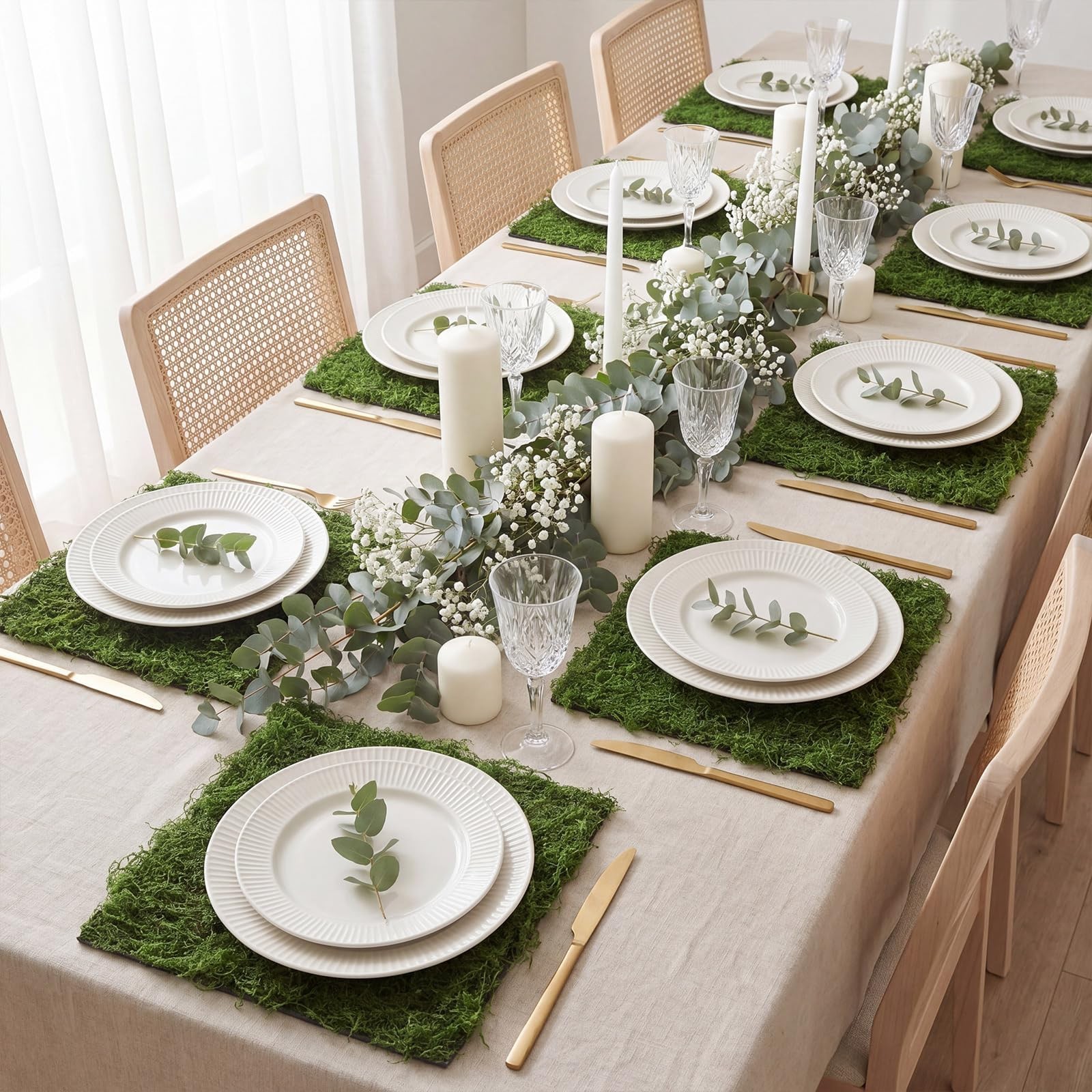 Zeyune 6 Pcs Artificial Moss Mat Roll for Wonderland Party Decoration Waterpr…