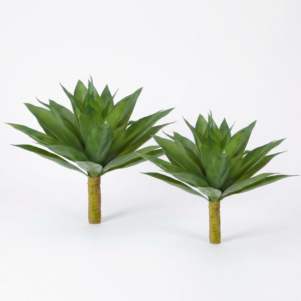 2PCS Large Artificial Agave Plant Set,Realistic Fake Agave Plants Without Pot