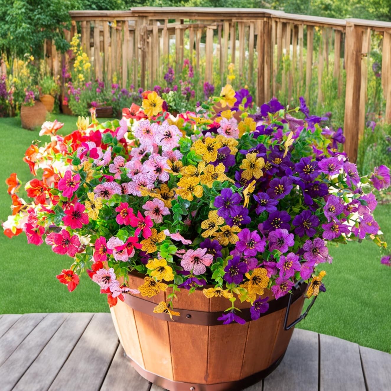 UV Resistant Artificial Daisy Flowers for Outdoors – Faux Silk Daisies with E…