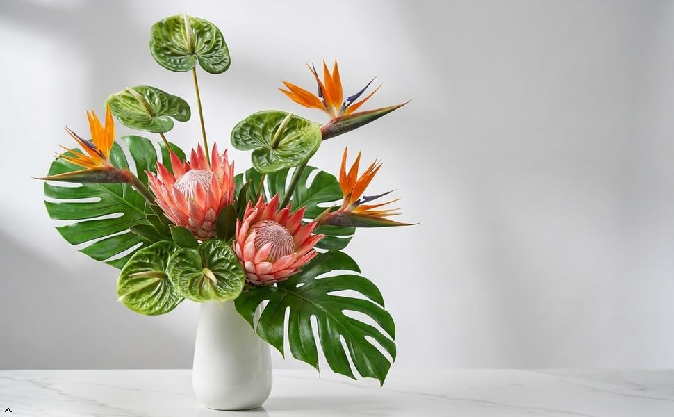 5 PC 24inch Artificial Anthurium Lily Flowers Permanent for Home Decor Bouque…