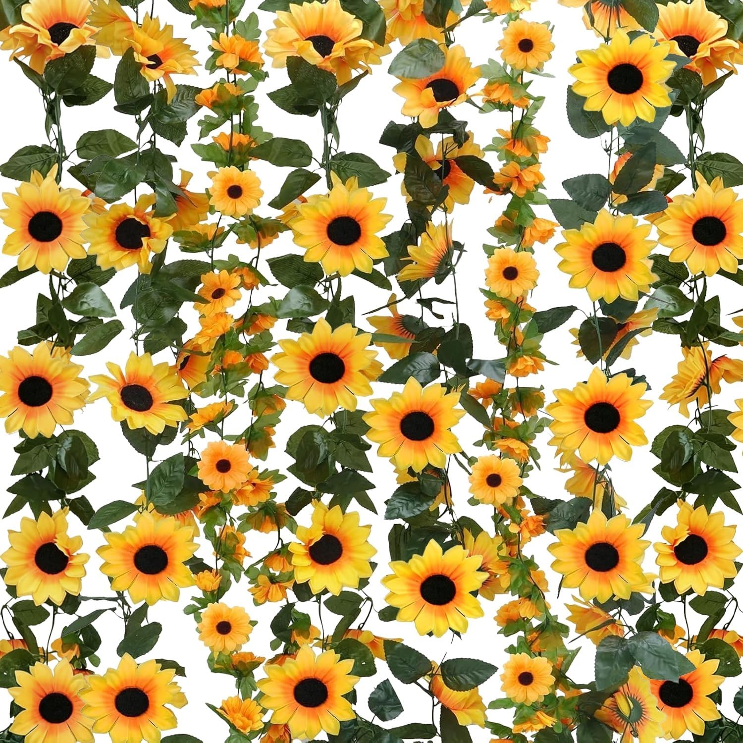 6 Pack Artificial Sunflower Garland 7.22ft Silk Sunflower Vines Artificial Flowe