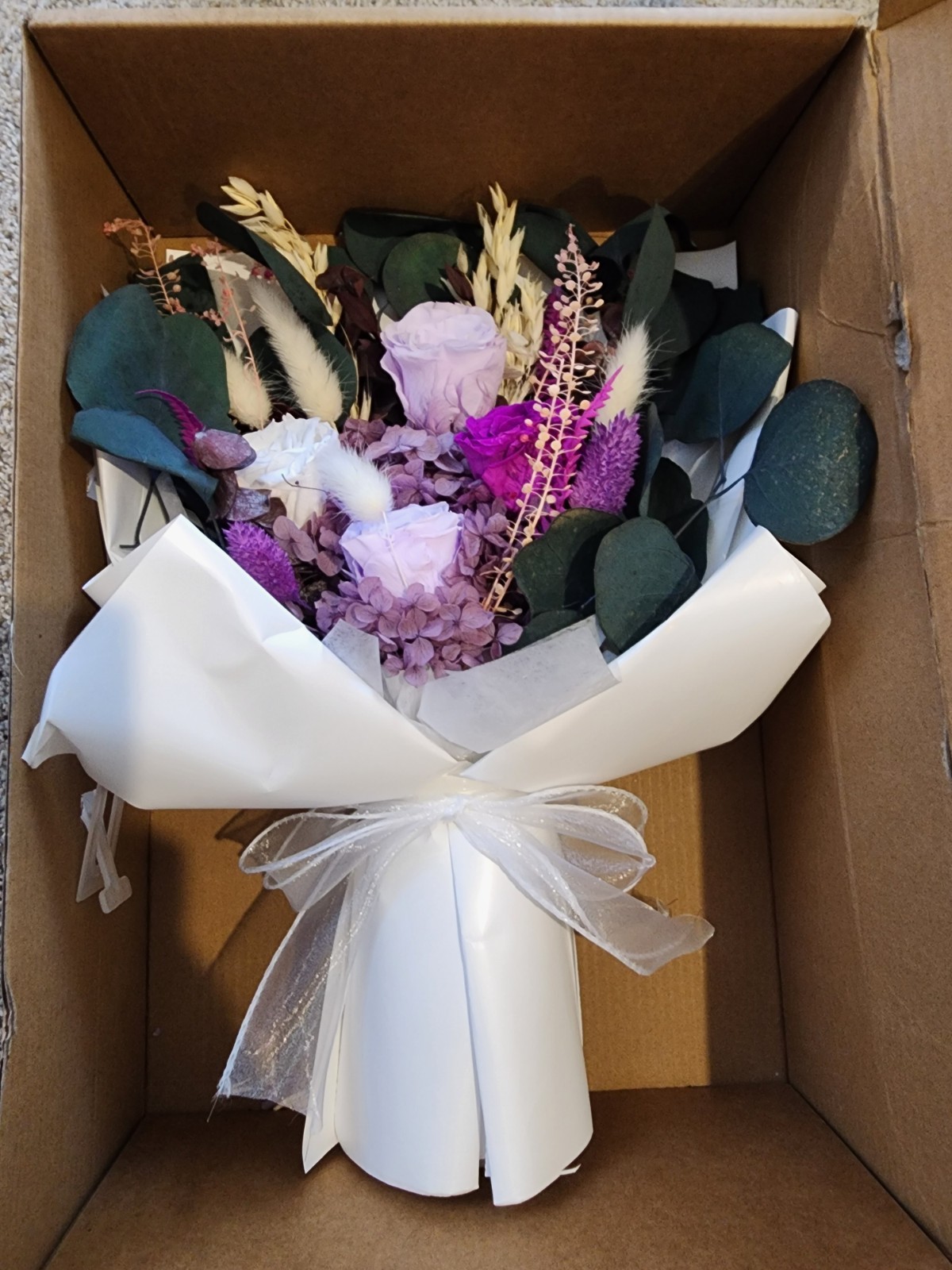 Preserved Flowers Bouquet Purple Rose Bouquet Gift for Women