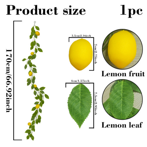 Artificial Lemon Vine with Detailed Craftsmanship for Modern Farmhouse Style