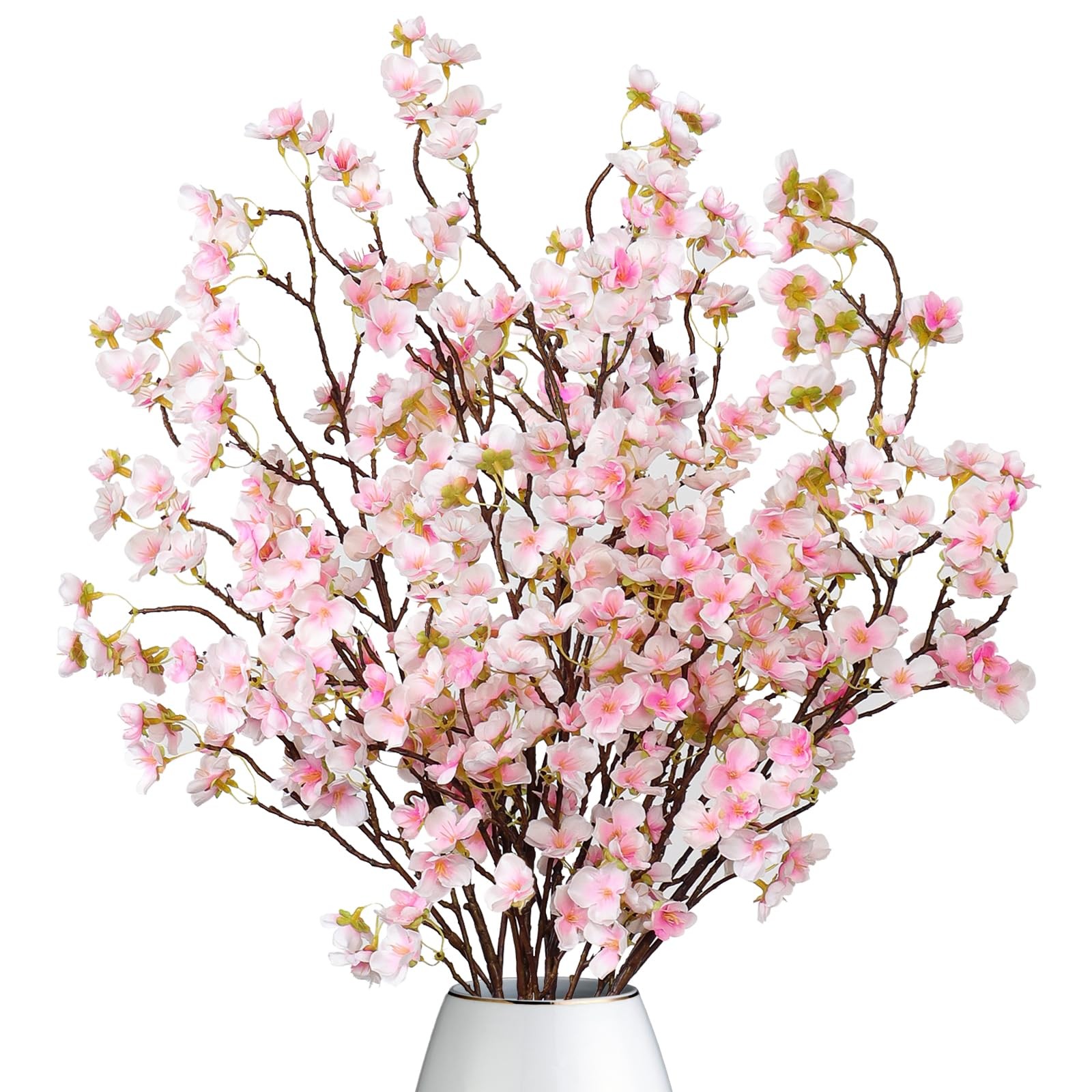 4Pack Artificial Cherry Blossom Flowers 39.3in Faux Cherry Blossom Branches S…