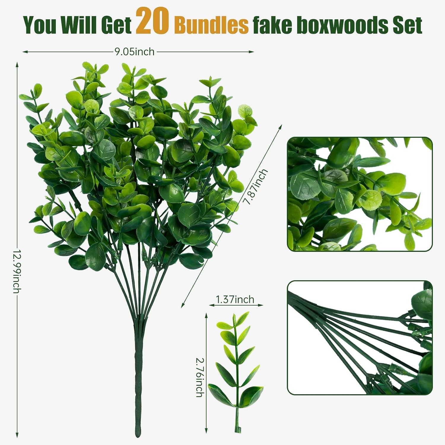 Artificial Boxwood Shrubs Fake Plants UV Resistant Outdoor Patio Yard Decor