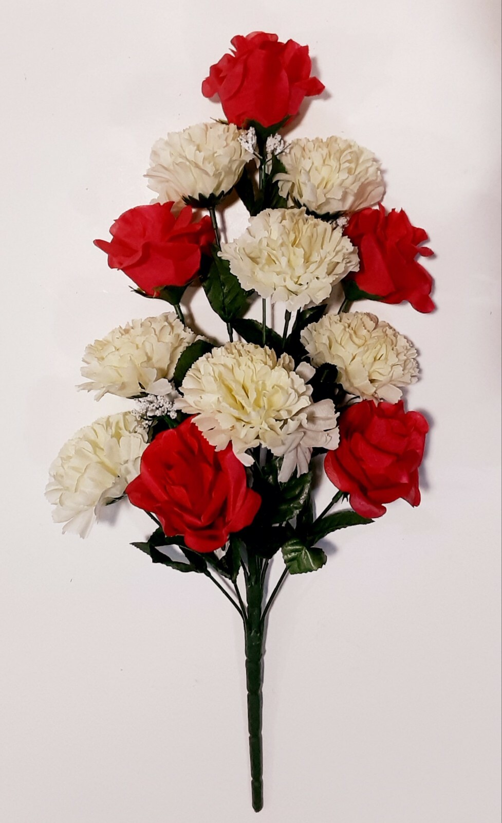 Hot Pink & Cream 12 Blooms 19″ Bush Silk Flower Home Outdoor Decor Craft BP2186