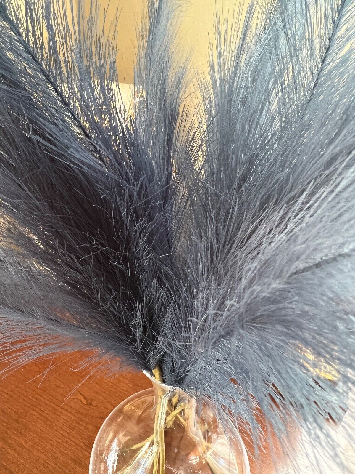 12 PCS Faux Blue Pampas Grass Decor, 24″ Pompous Floral in Midnight Blue