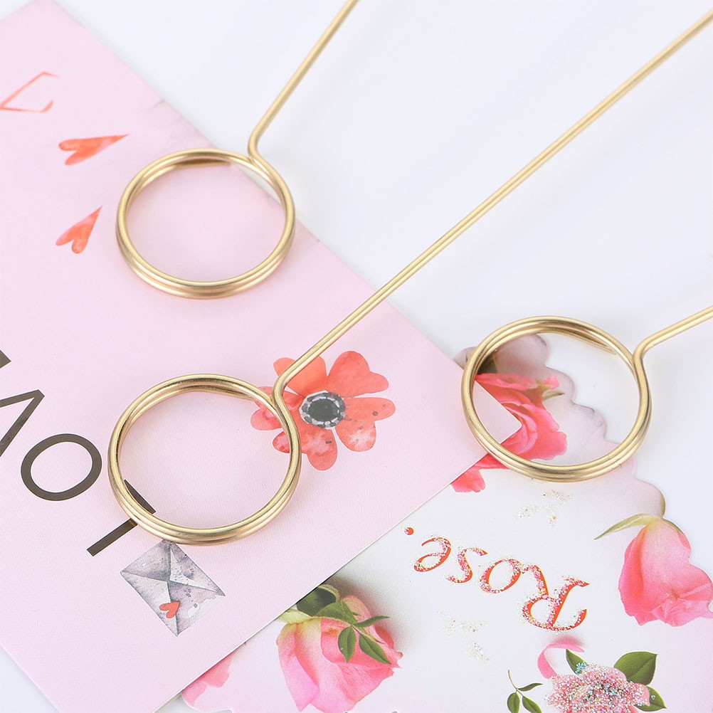 10Pcs Metal Flower Picks Gold Bouquet Card Holders for Wedding and Party Use