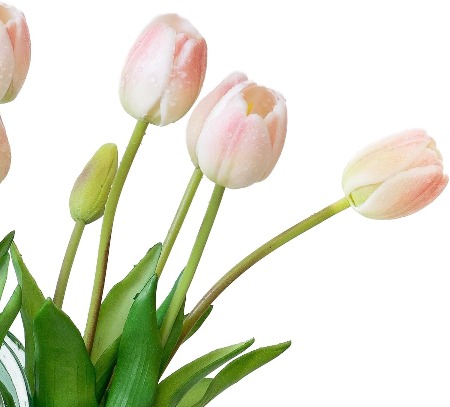 Artificial Tulip Flowers Set – 15 Pack in B Powder Pink