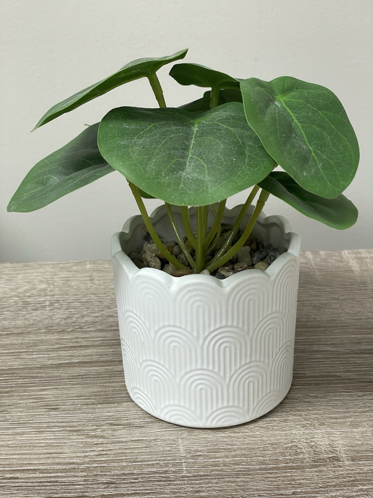 Flora Bunda Artificial Plant in 3 in Matte White Geometric Ceramic Pot