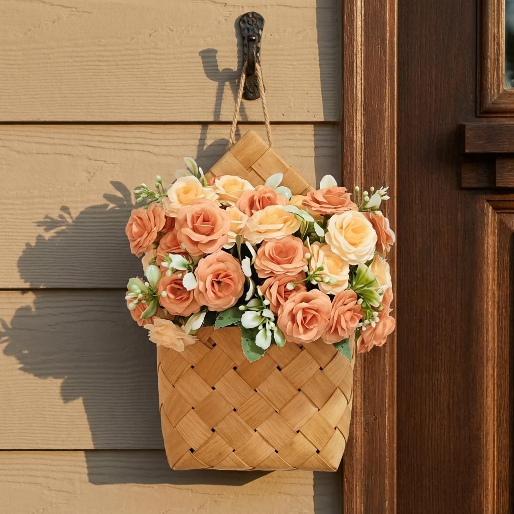 Farmhouse Wall Decor Basket – Cottage Core Decor – Small Hanging Basket with …
