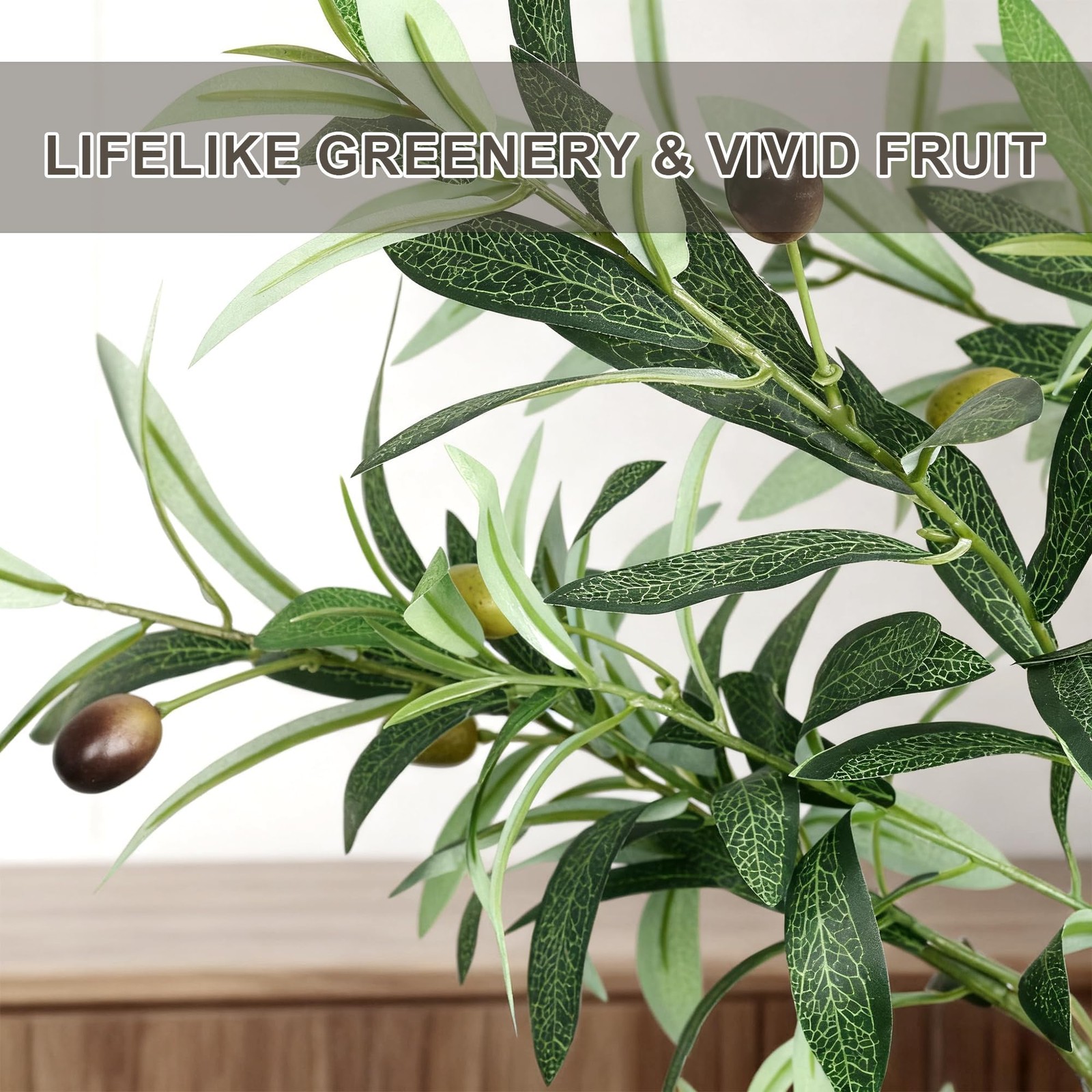 Faux Olive Tree 6ft, Fake Olive Trees Artificial Indoor with Planter & Basket…