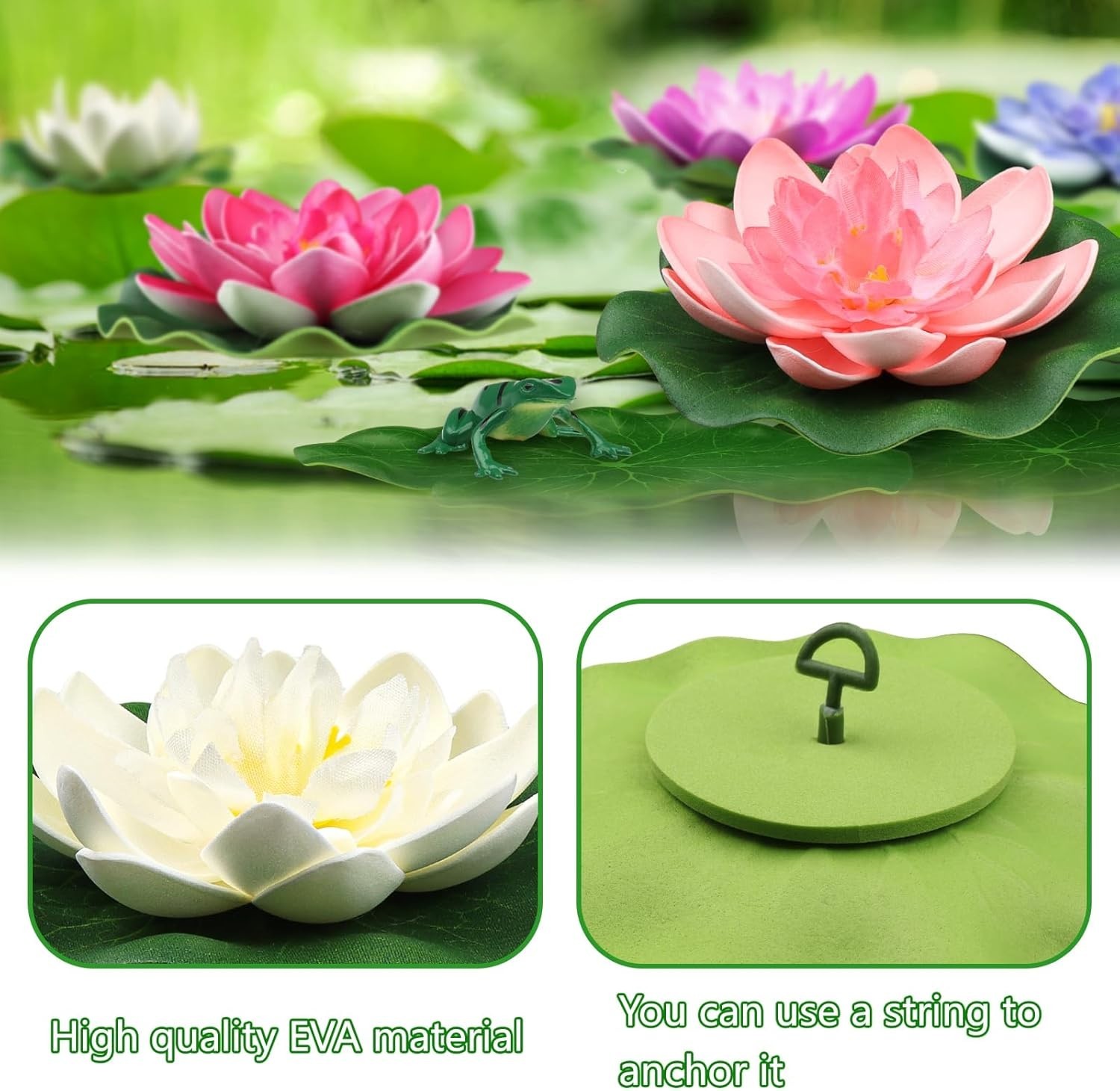 Artificial Floating Foam Lotus Flowers Pond Decor for Pool Lake Water Garden