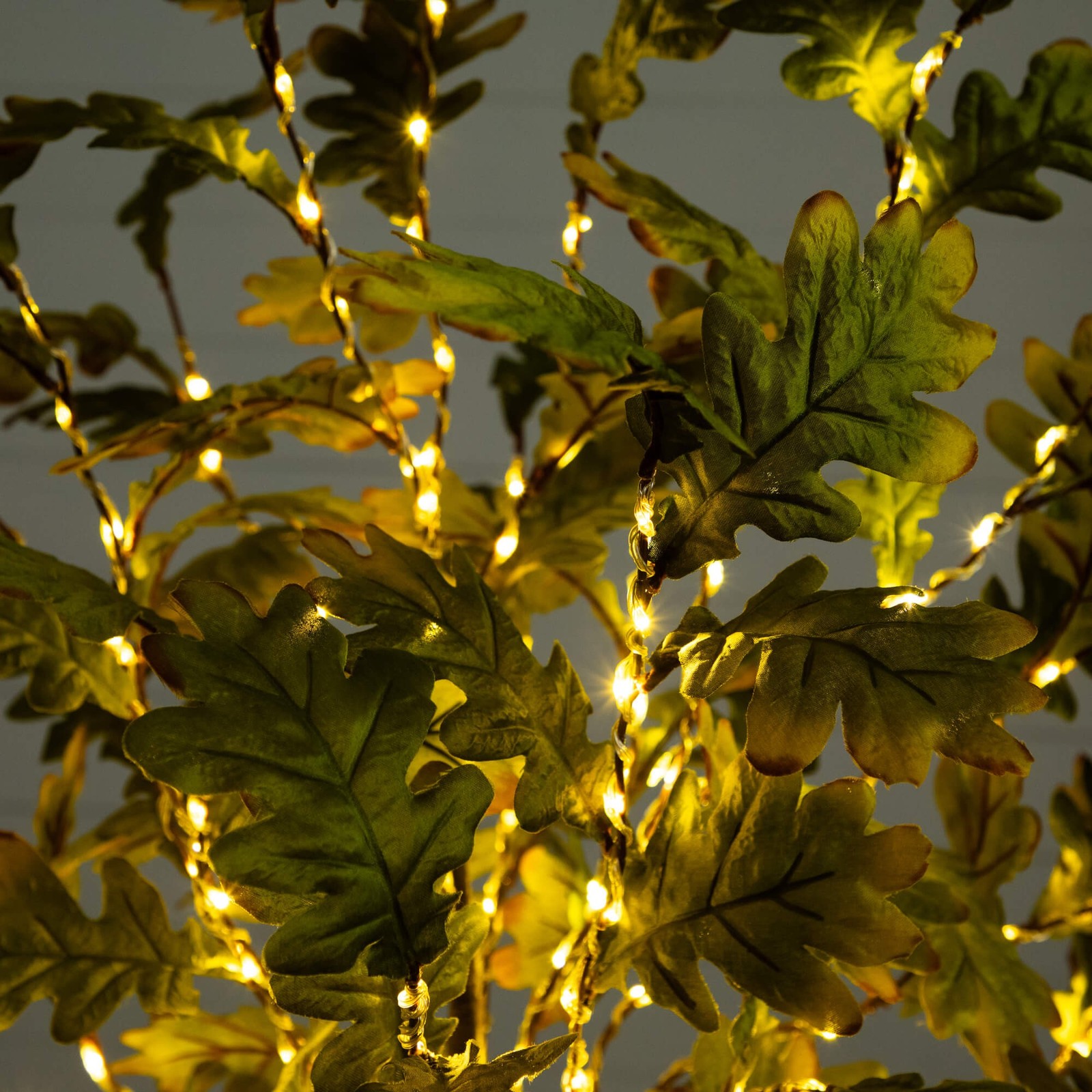 Nearly Natural 6ft Pre-Lit Green Autumn Oak Fall Tree w/ 250 Warm White LED