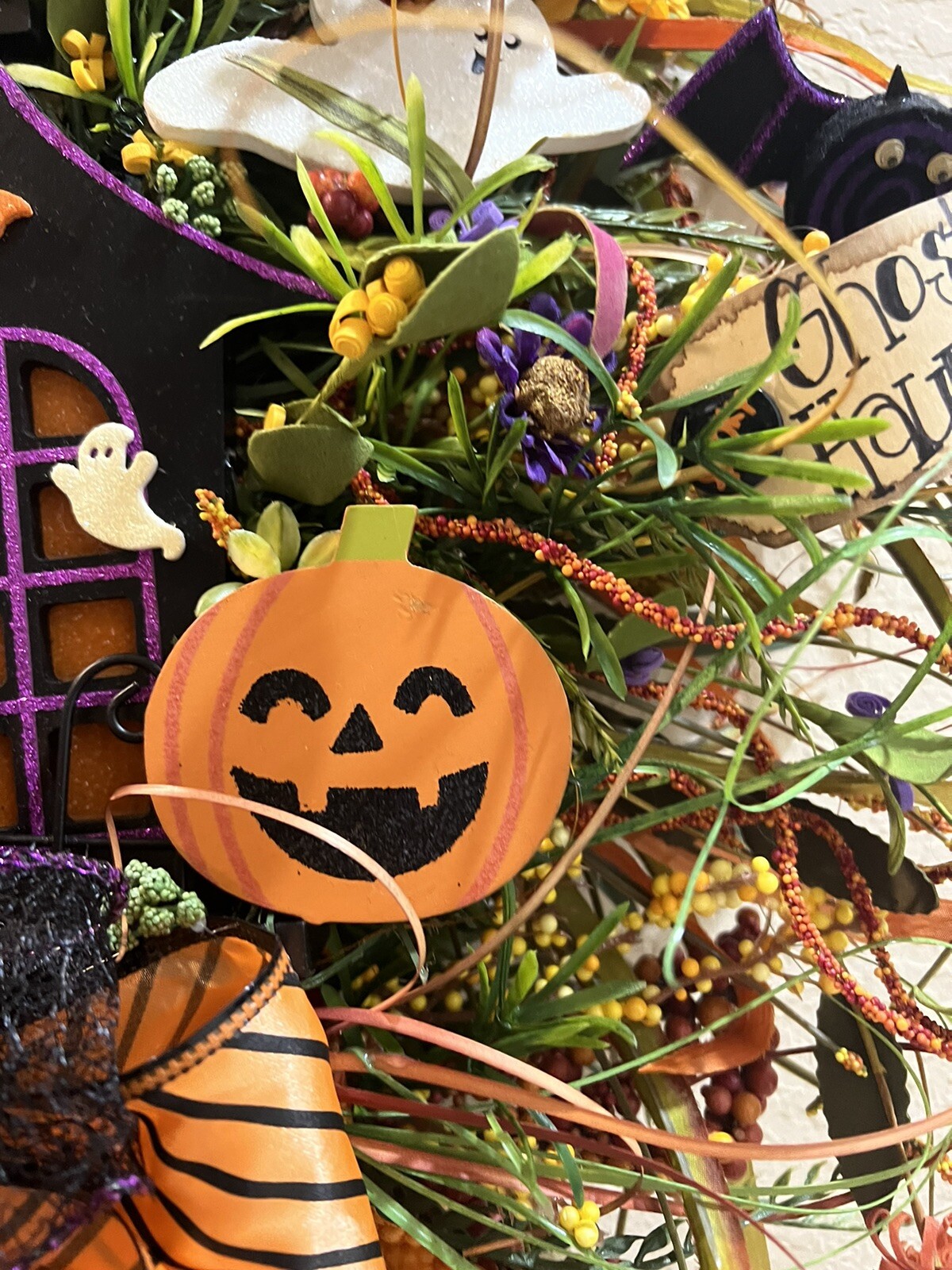 Haunted House Halloween Wreath EUC