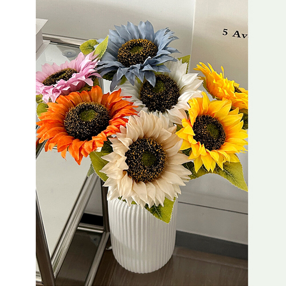 Artificial Single Sunflower Long Stem Silk Flowers Fake Bouquet Party Large
