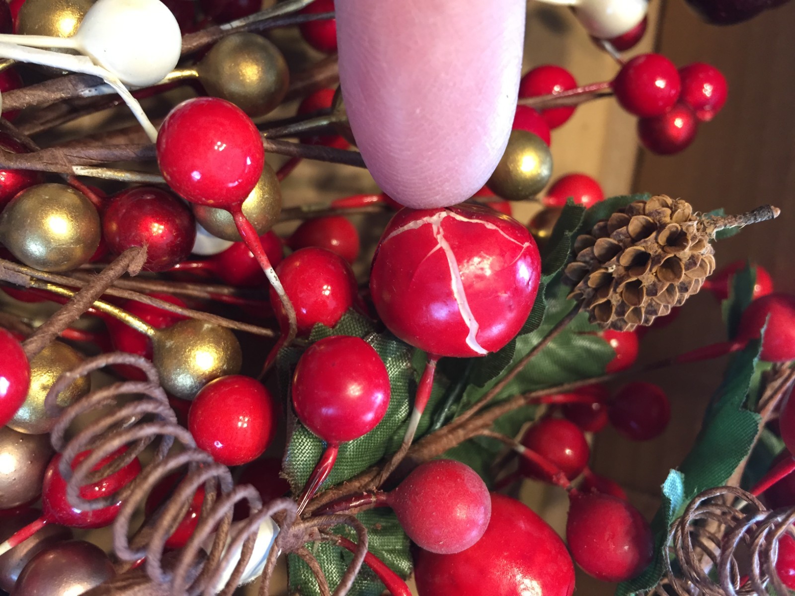 Lot of 57 Christmas Holiday Floral Arrangement Decor,Berries,Pinecones,NEW
