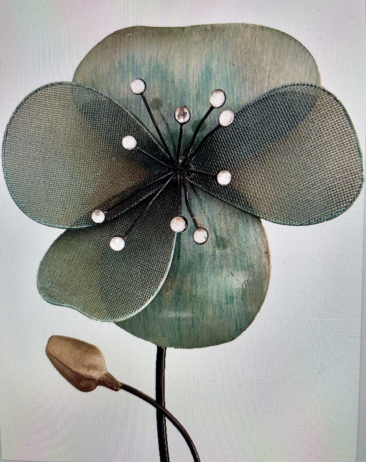 Indoor Outdoor Flower Stem with Clear stones (Light Green) 30″L x 9.5″W