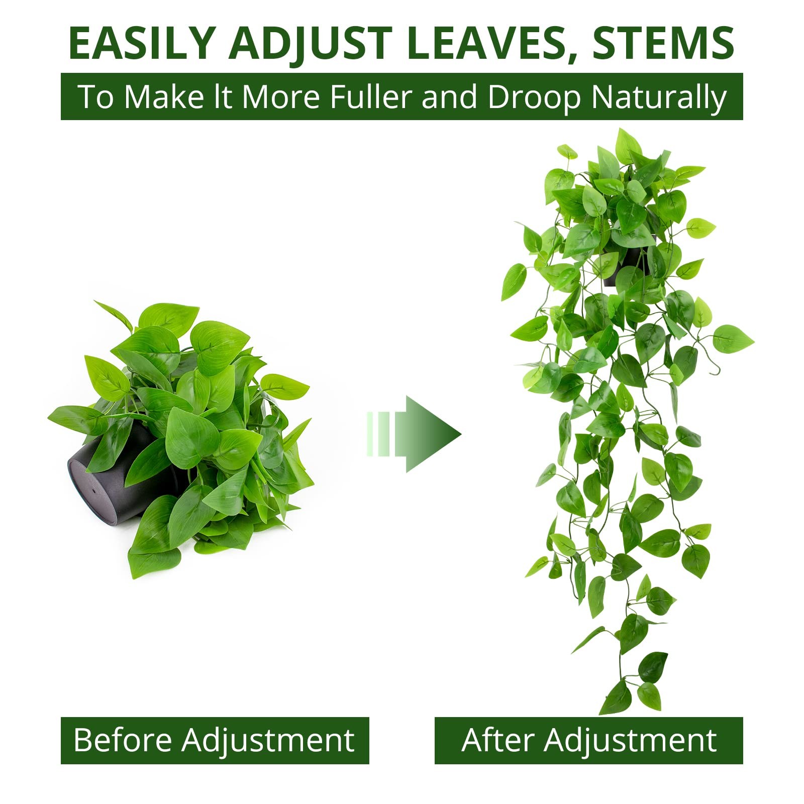 LOYWREE Small Fake Hanging Plant Artificial Potted Plants for Indoor Outdoor Aes