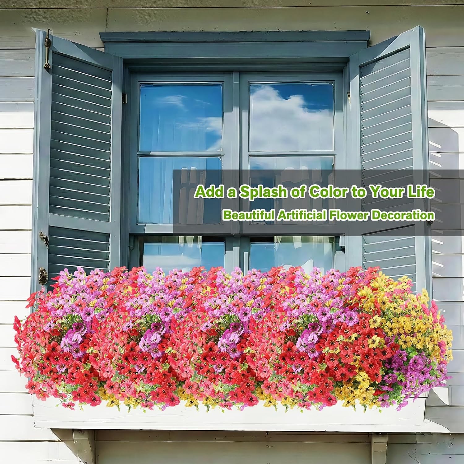 Vibrant UV Resistant Silk Flowers Bundle – Perfect for Indoor and Outdoor Decor