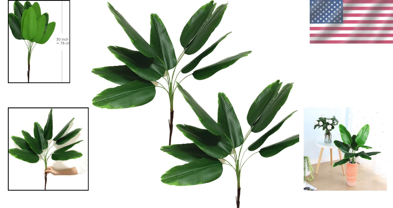 Elegant 30-Inch Faux Bird of Paradise Plant – Lifelike Home Decor (2 Pack)
