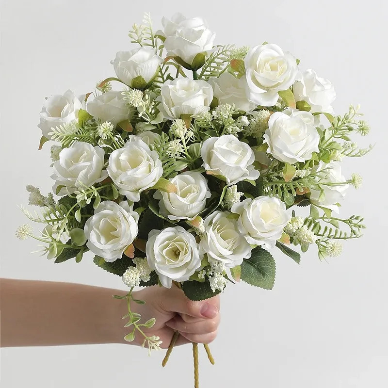 5 Heads Artificial Rose Bouquet for Home, Wedding & Party Decor