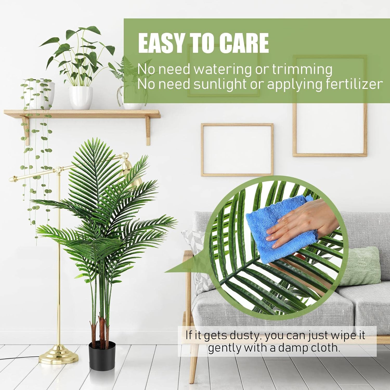4 Pack Artificial Palm Trees – 4ft & 5ft Faux Plants for Home & Office Decor