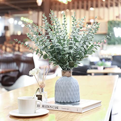 Pcs Eucalyptus Stems Faux Greenery Artificial Eucalyptus Leaves 100 Dark Green