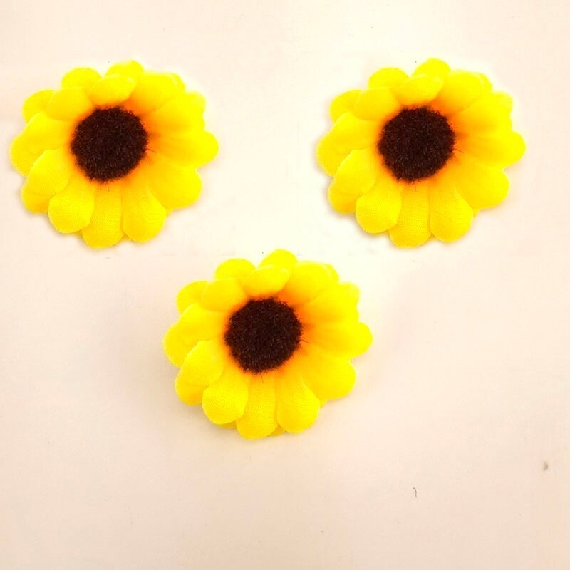 7cm Mini Silk Sunflower Artificial Fake Flowers Head For diy Wedding Party