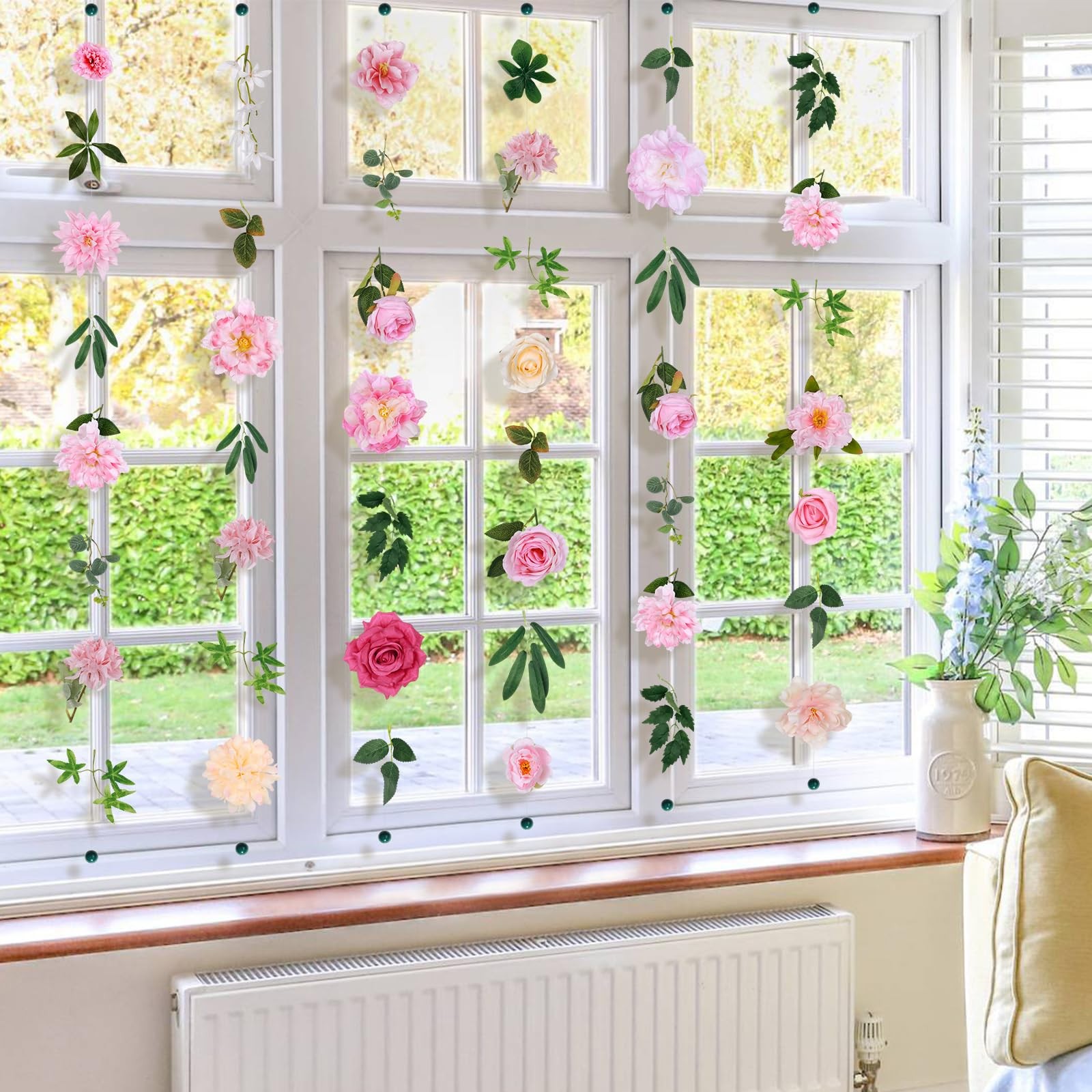 6 pcs Artificial Flower Garland Hanging Decorations,5.9ft Hanging Flowers for…