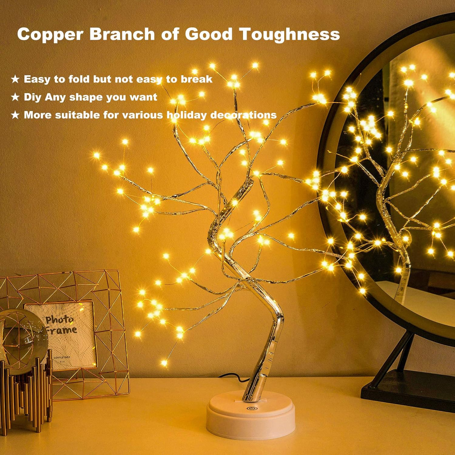 20” 108LED Fairy Sparkly Tree Lamp with Remote Remote, Warm White