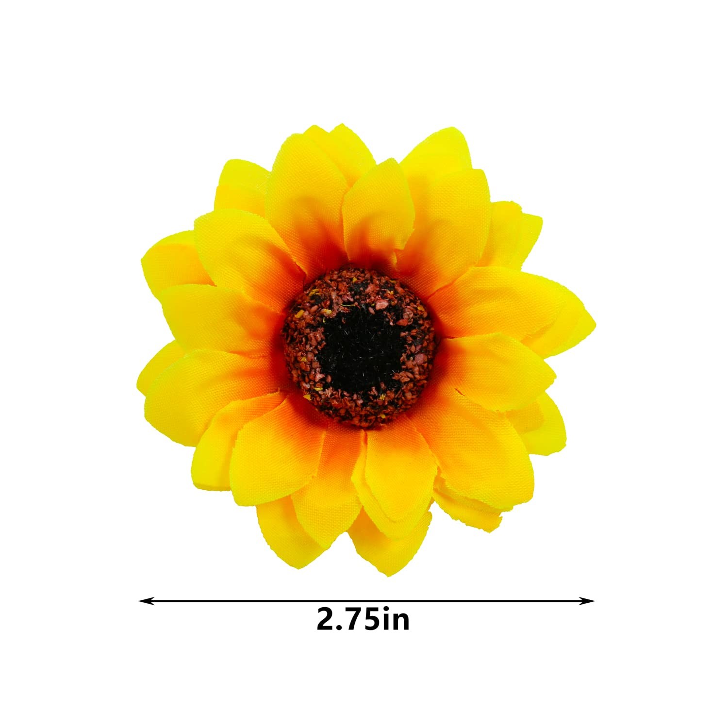 100 PCS Realistic Artificial Silk Sunflower Heads 2.75 Inch Floral DIY Decor