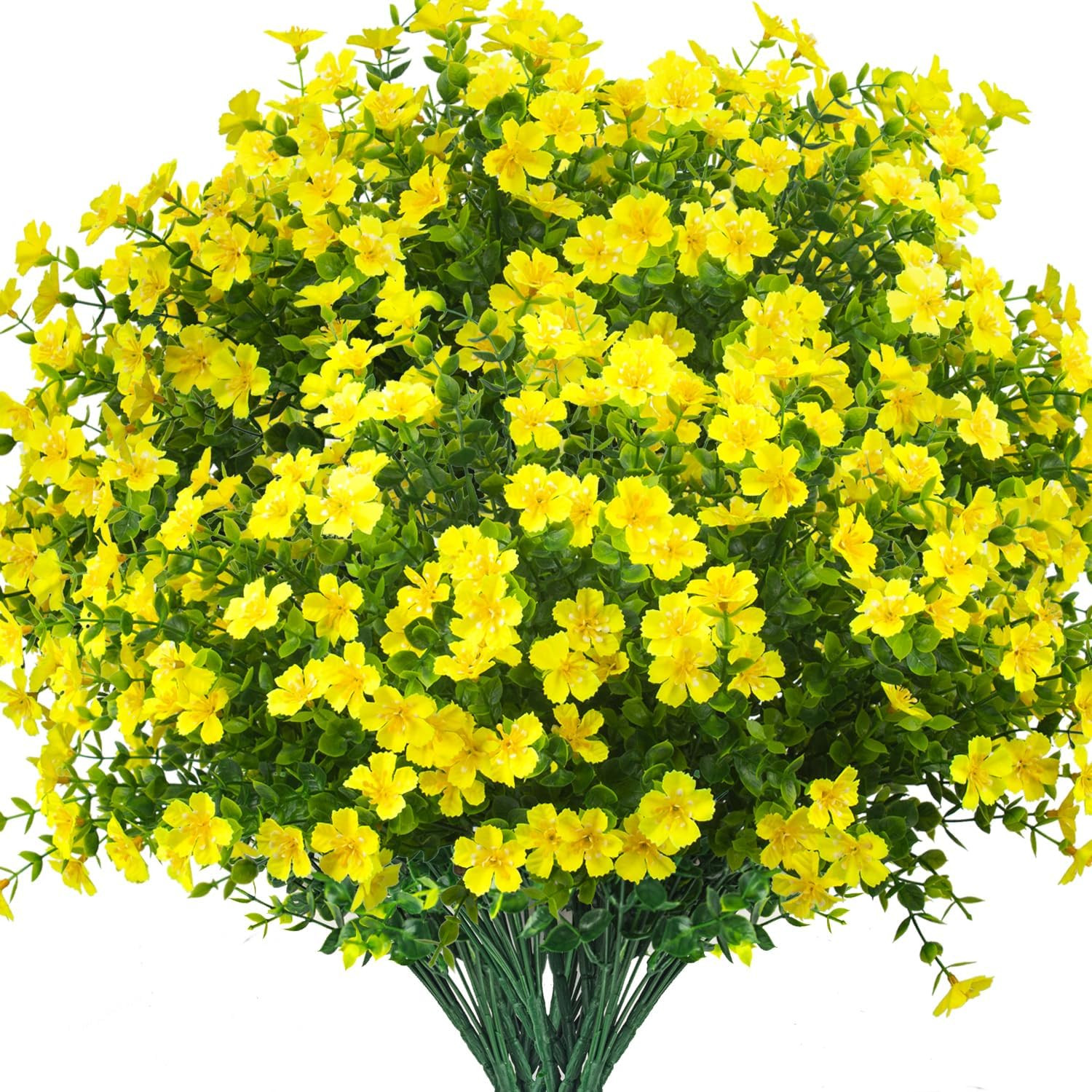 Outdoor Artificial Flowers UV Resistant & Fade Proof, 12 Pack Realistic Fake Flo