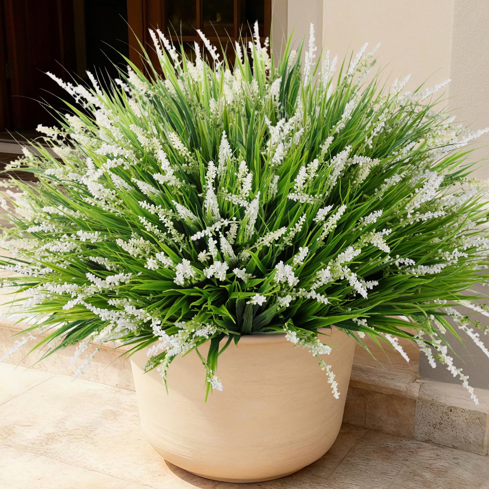 Ivydale 20PCS Artificial Plants Fake Flowers Monkey Grass for Outdoors,UV Res…
