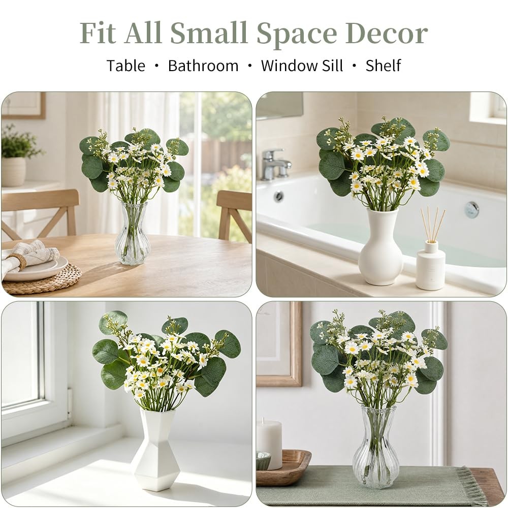 12PCS Artificial Eucalyptus Stems Flowers Bulk (Small Size)