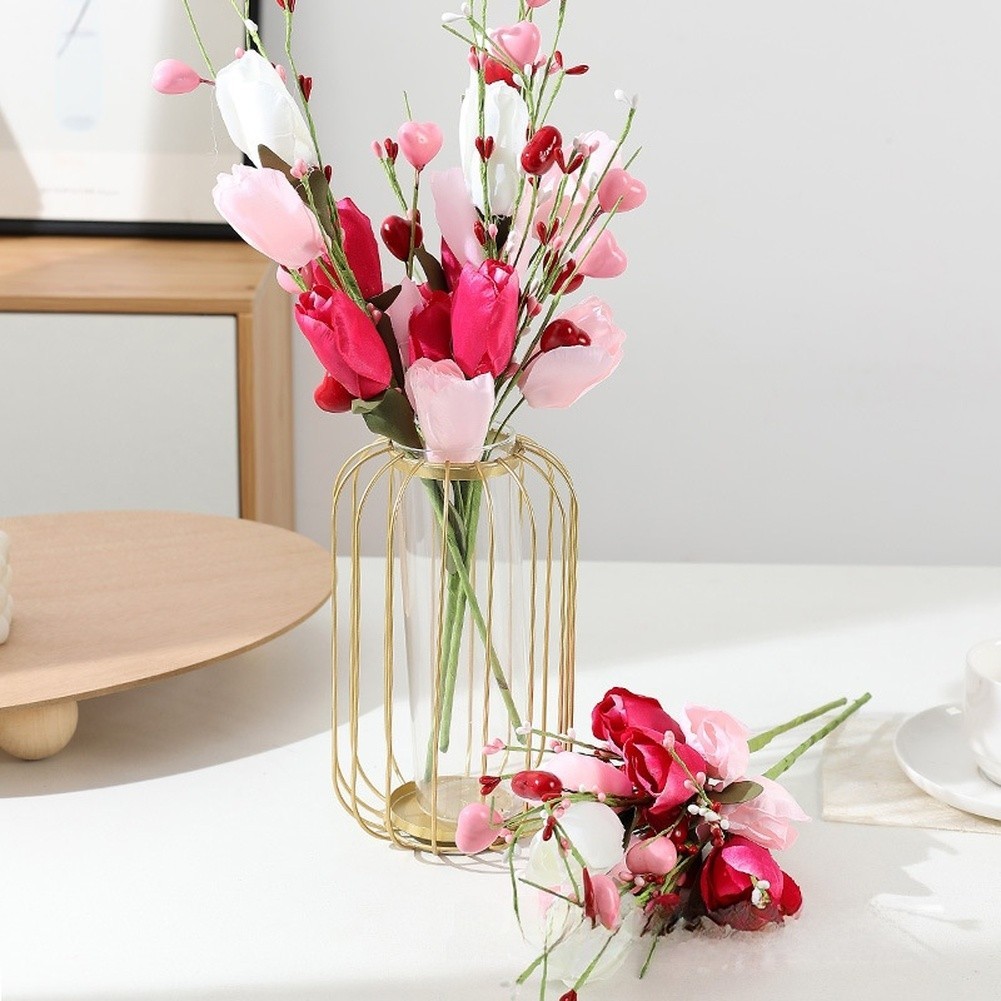 Silk Butterfly Bouquet Pink White Decor Delicate Silk Petals Sturdy Wire Stems