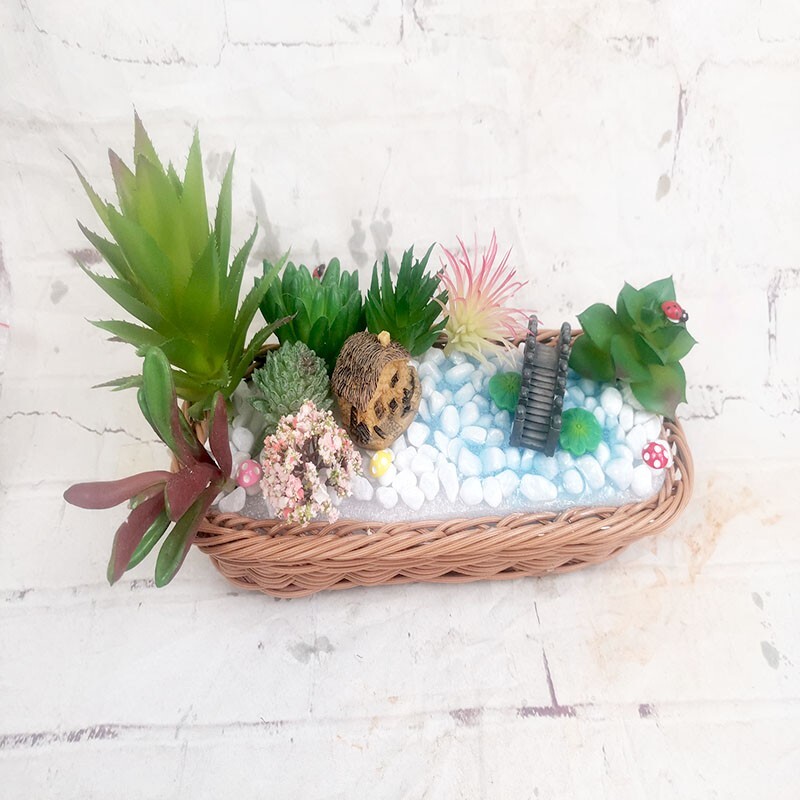 49 Pieces Artificial Succulent Potted In Box Indoor Outdoor Simulated Plants