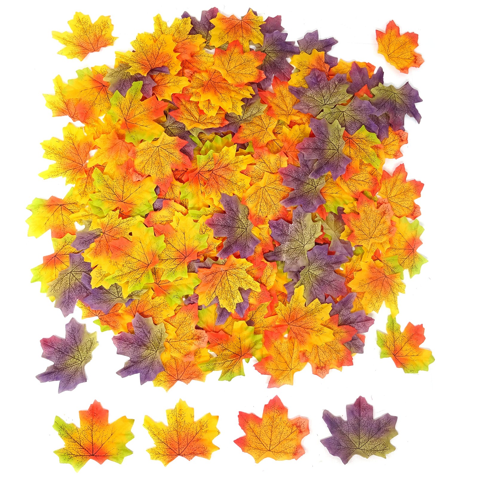 Honbay 200PCS 8cm/3.1inch Assorted Color Artificial Maple Leaves Fall Leaves …