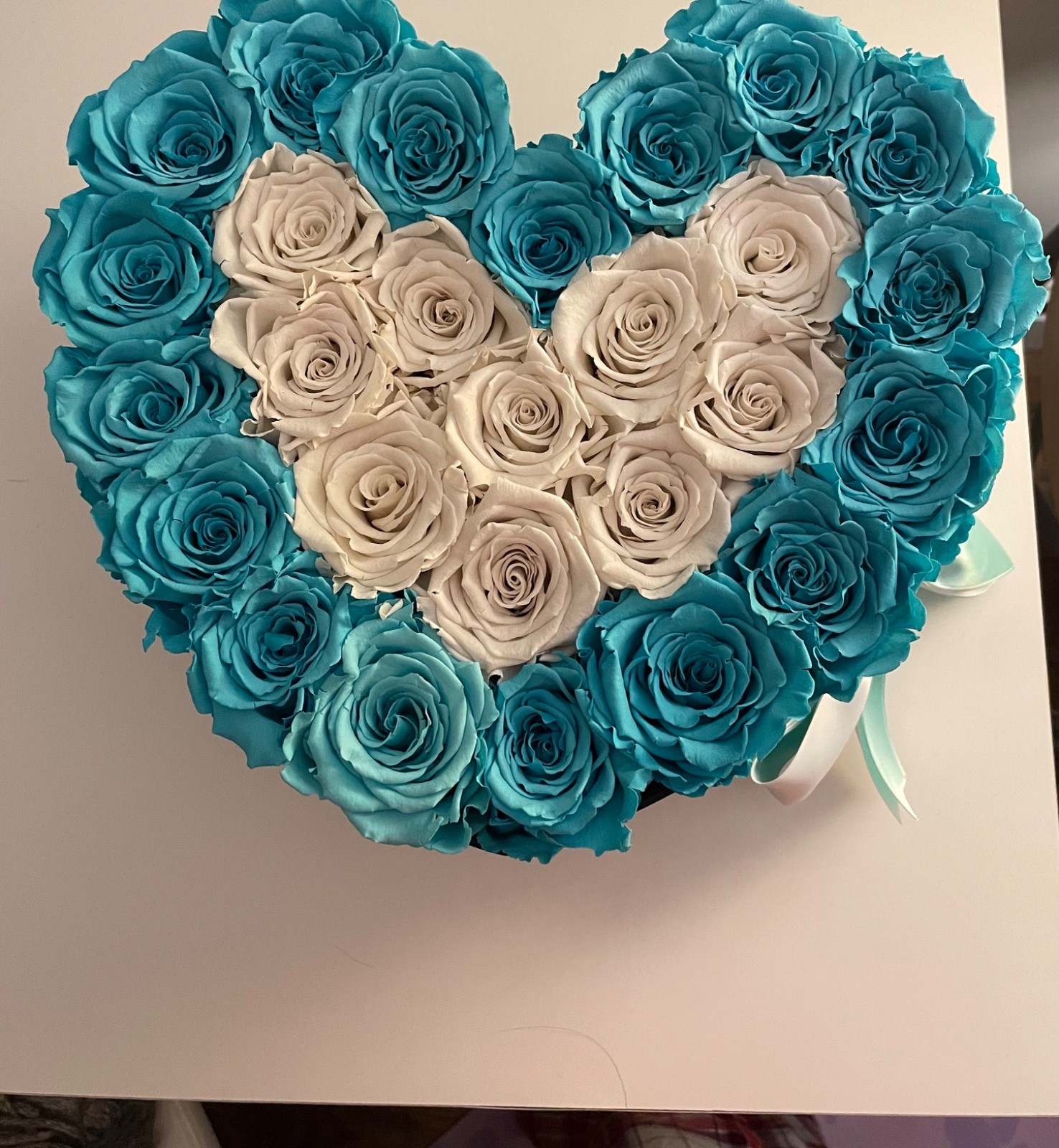 the million roses, turquoise flowers that last forever