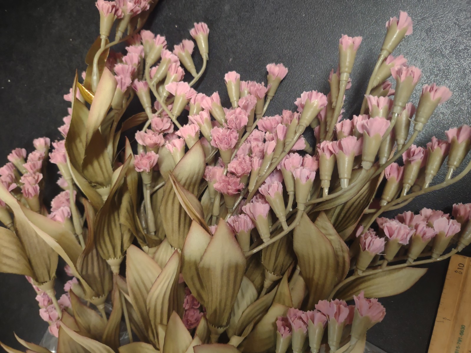 18″ Dry-Look Silk Statice Bush, 11 Stems, Mauve/Pink, Sage/Taupe Fall Foliage