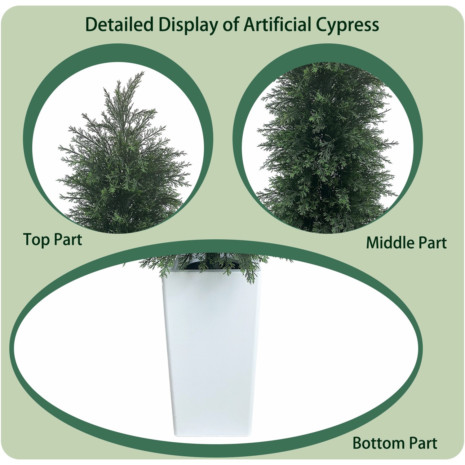 5FT Artificial Cedar Topiary Tree with Tall WhitePlanter Indoor Outdoor Decor