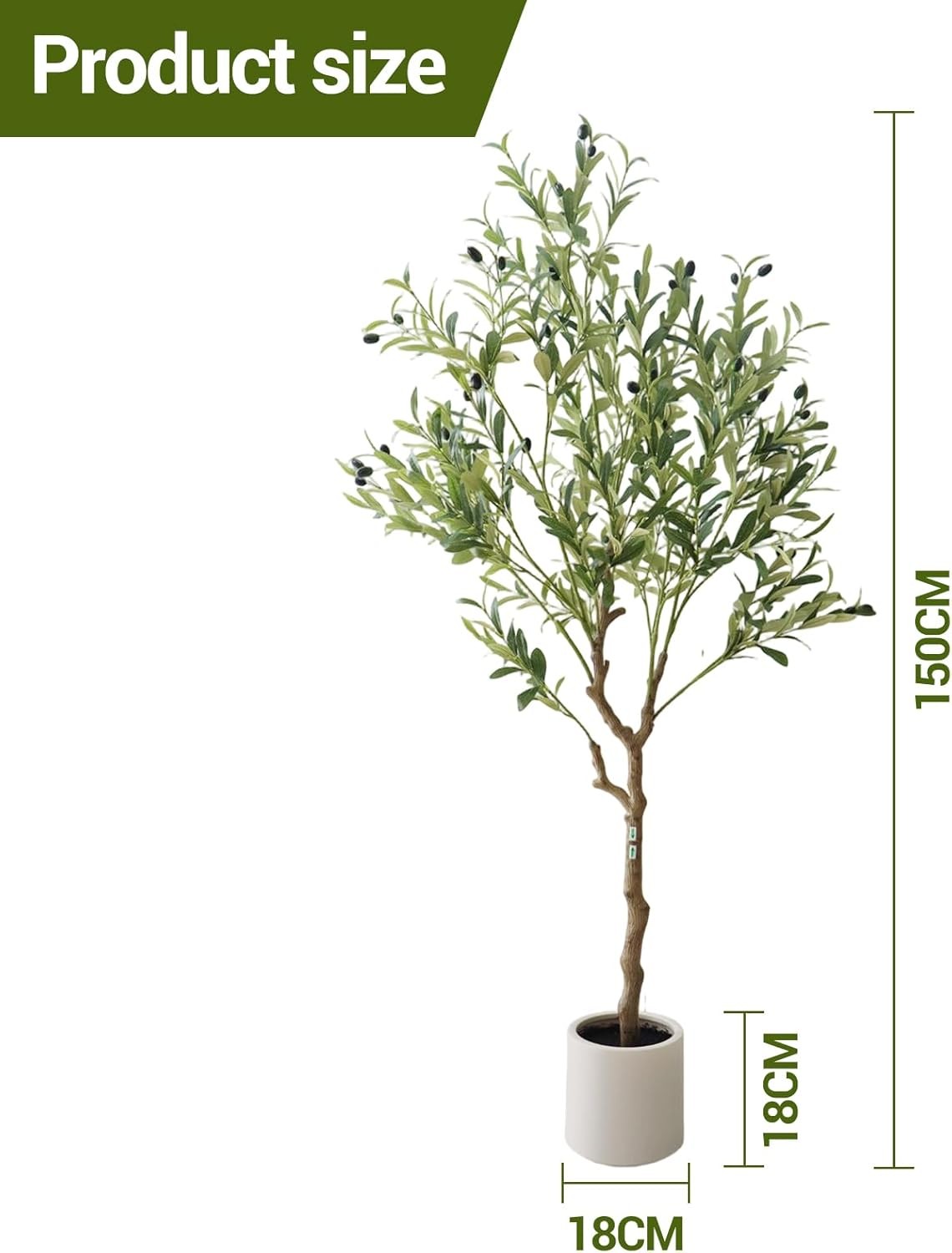 Artificial Olive Tree 5/6/7FT Tall Fake Plants with White Pot for Home Office
