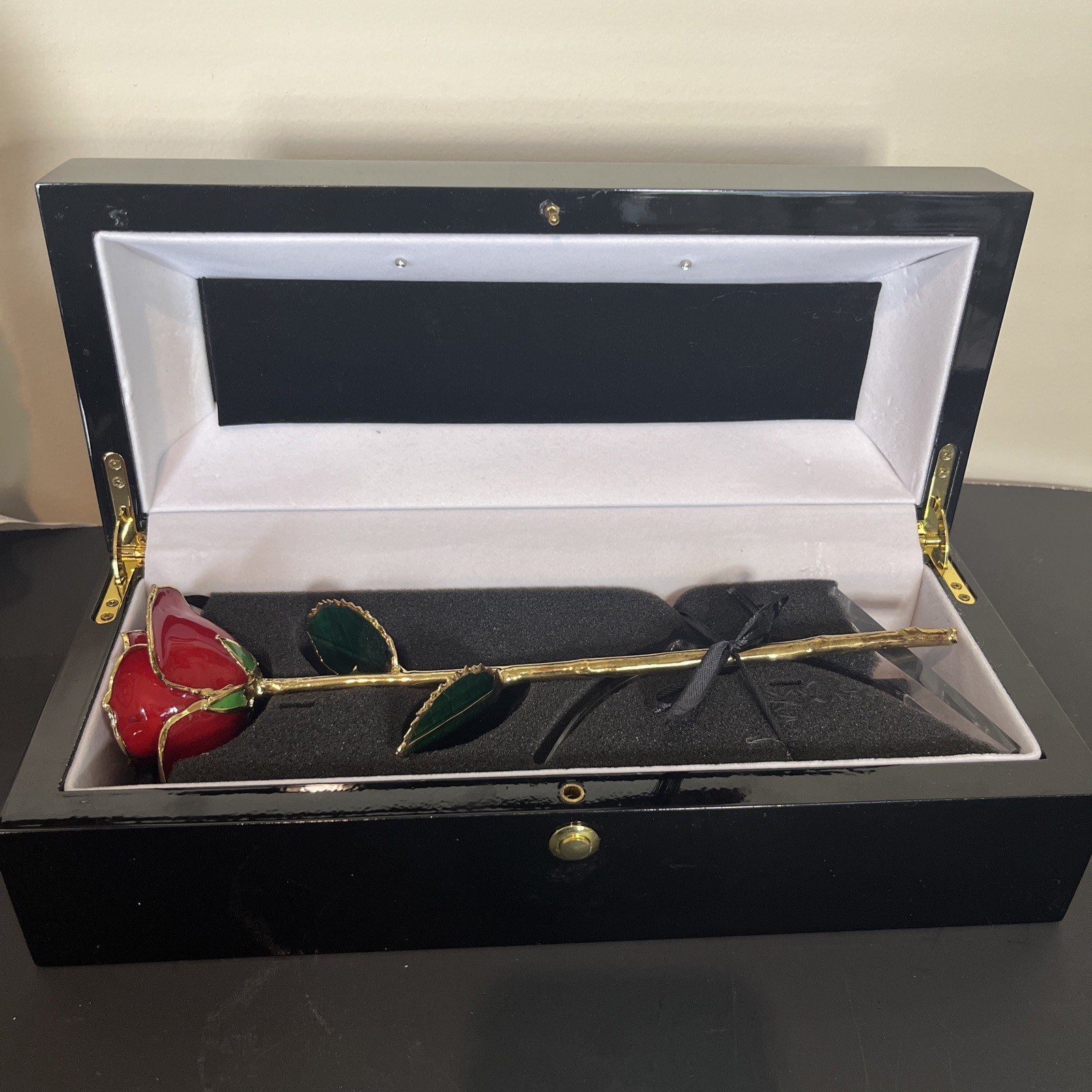 Erternal Rose Eternal Love 24k Gold Dipped Real Rose With Lighted Hard Case 11.5