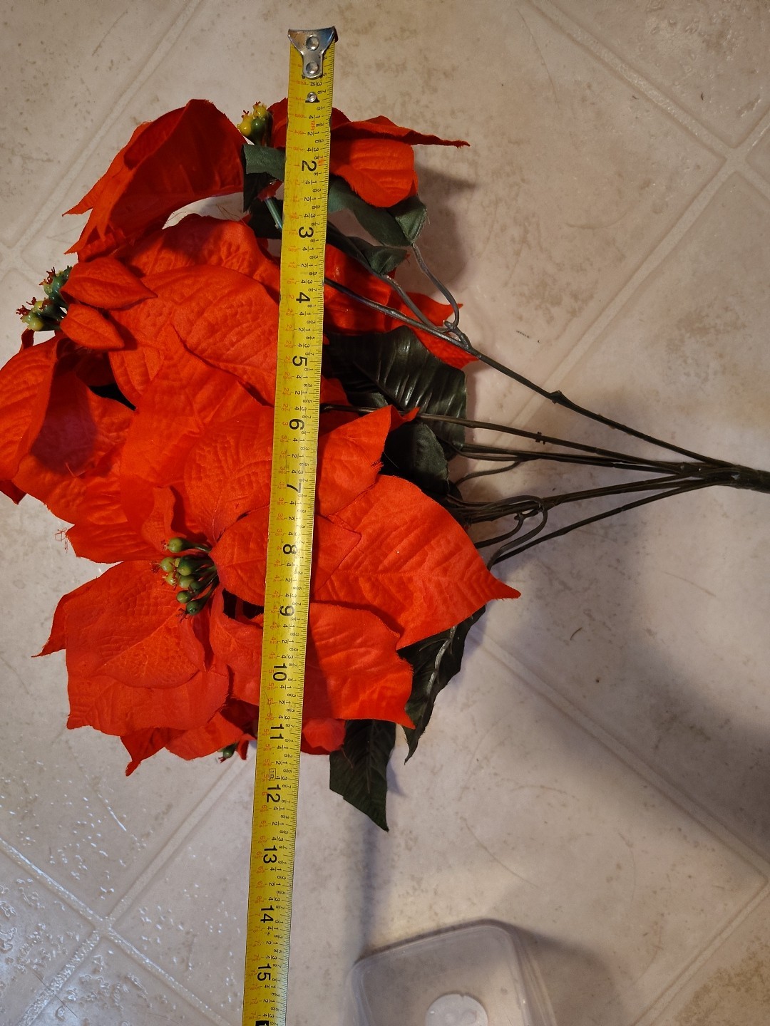 Artificial Poinsettia Deluxe Bushes 2 Bushes Christmas Flowers Burgundy