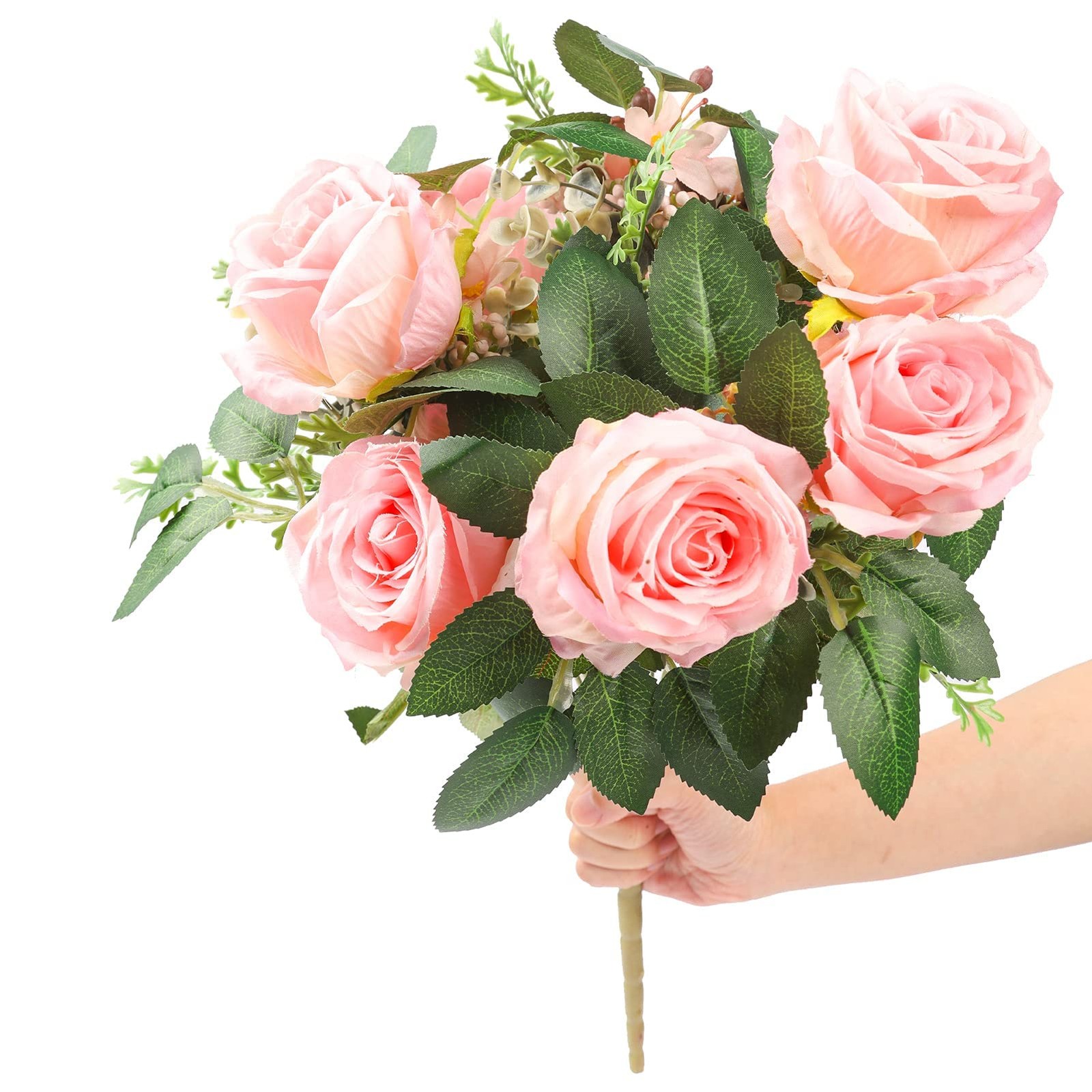 60pcs Bulk Rose Leaves Artificial Greenery Fake Rose Flower Leaves for DIY We…