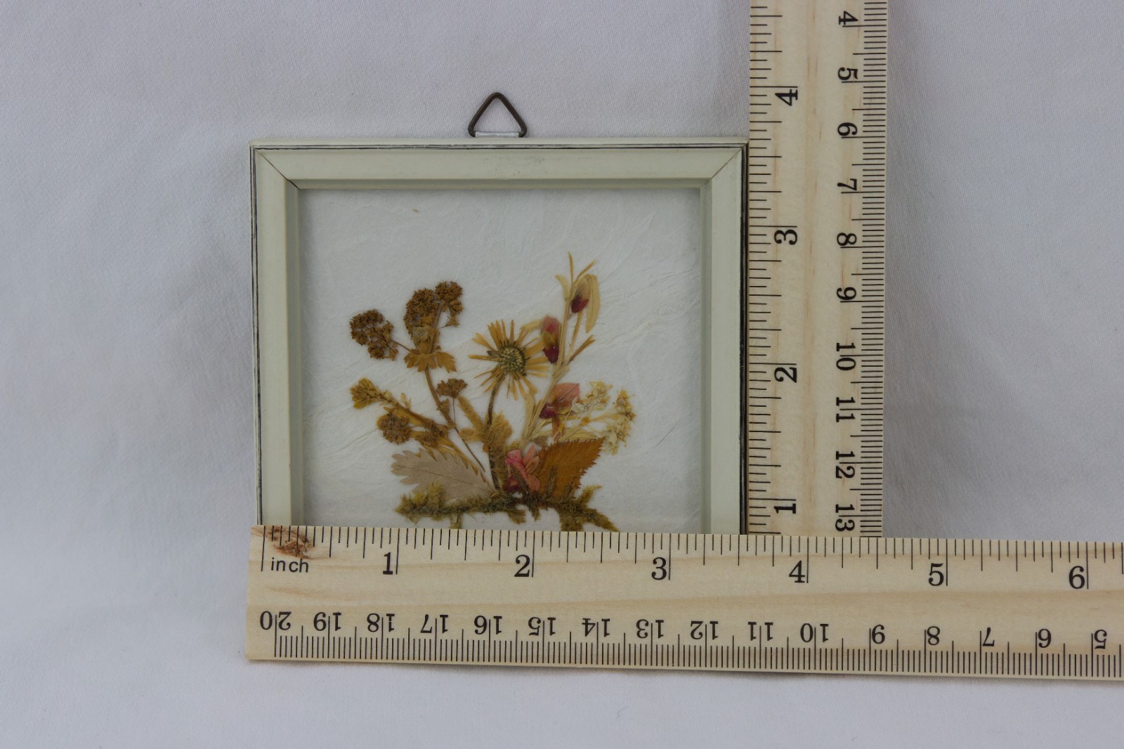 German Mini Framed Dried Flower Arrangements, Tagged, LOT OF 2