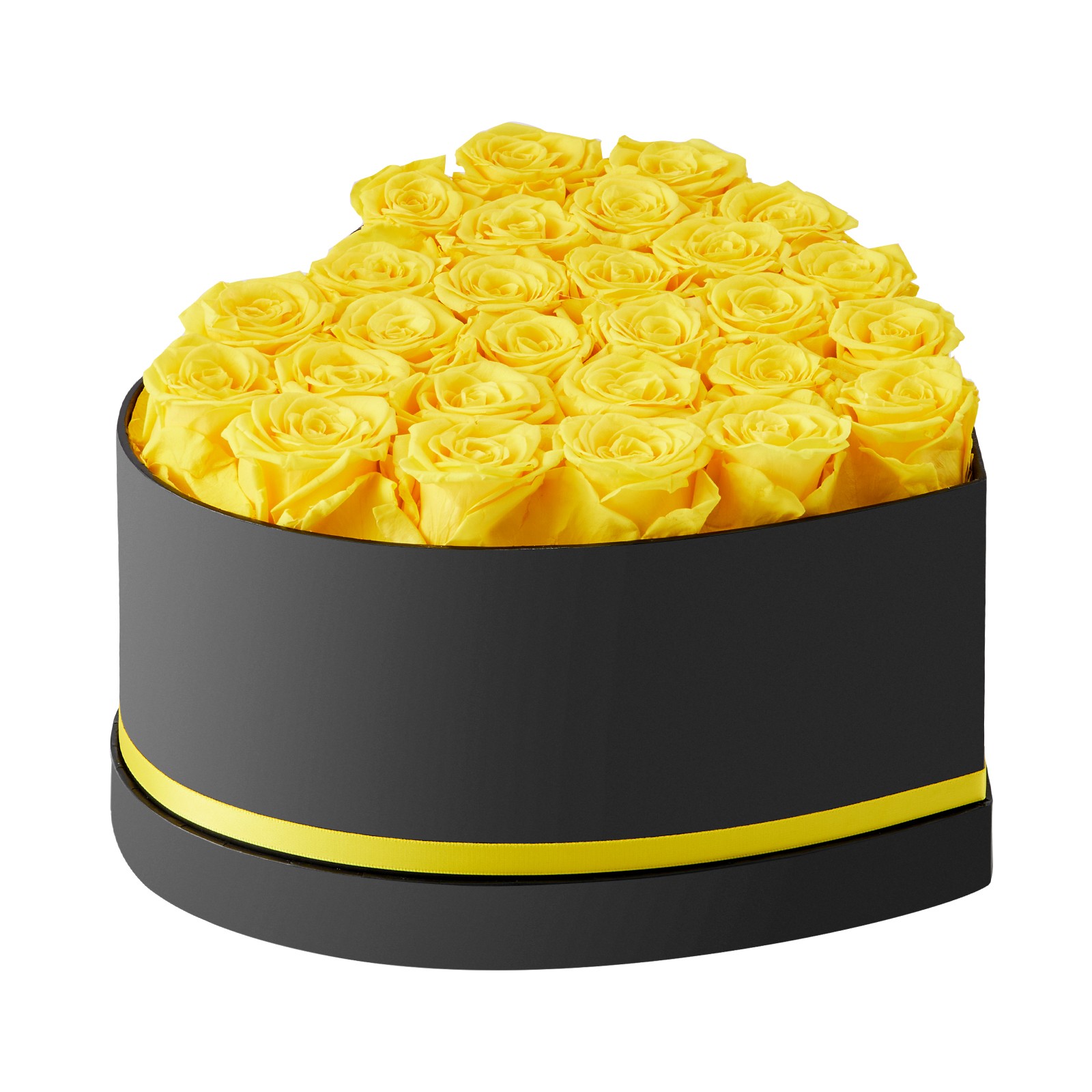 VEVOR Forever Flowers 27 Preserved Roses Heart Box Eternal Bouquet Yellow