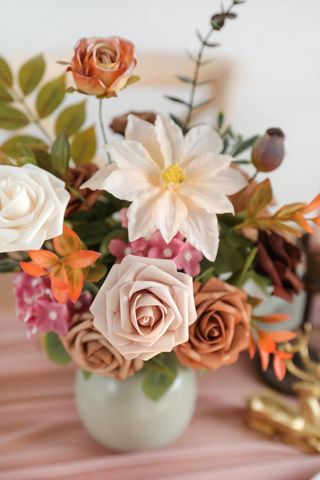 Rose Artificial Flowers 25pcs Shades of Earth Tones Ombre Colors Foam Fake Ro…
